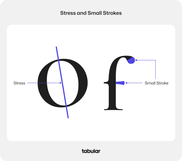 Illustration of the typography concepts "stem" and "stroke."